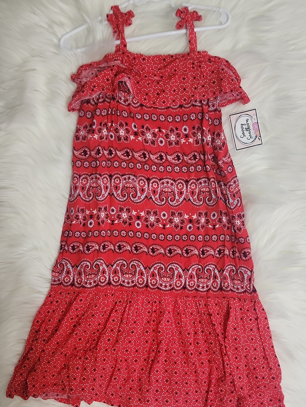 Girls Red Patterned Sundress  - Girls 4T - Oshkosh